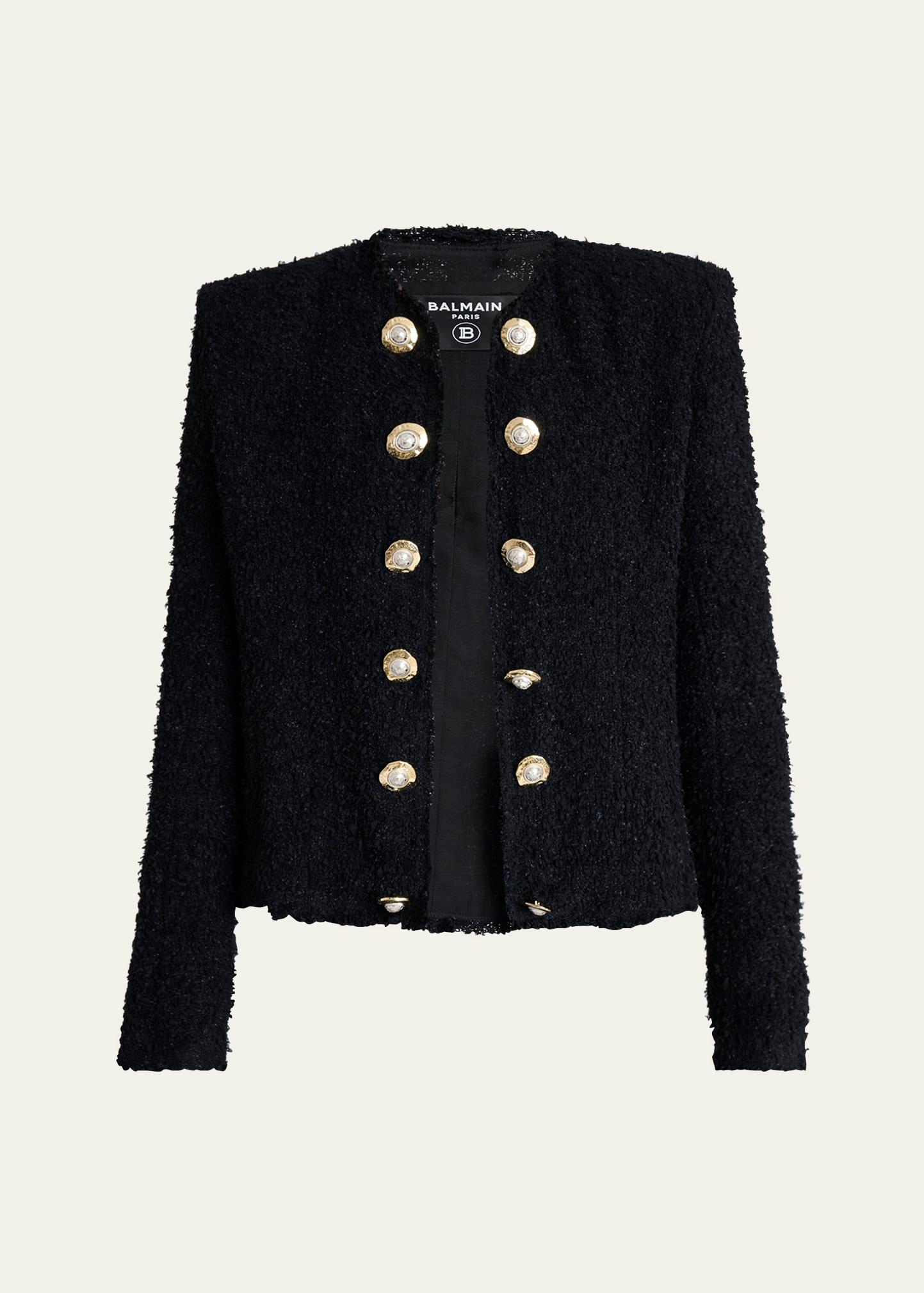 two-tone button tweed spencer jacket