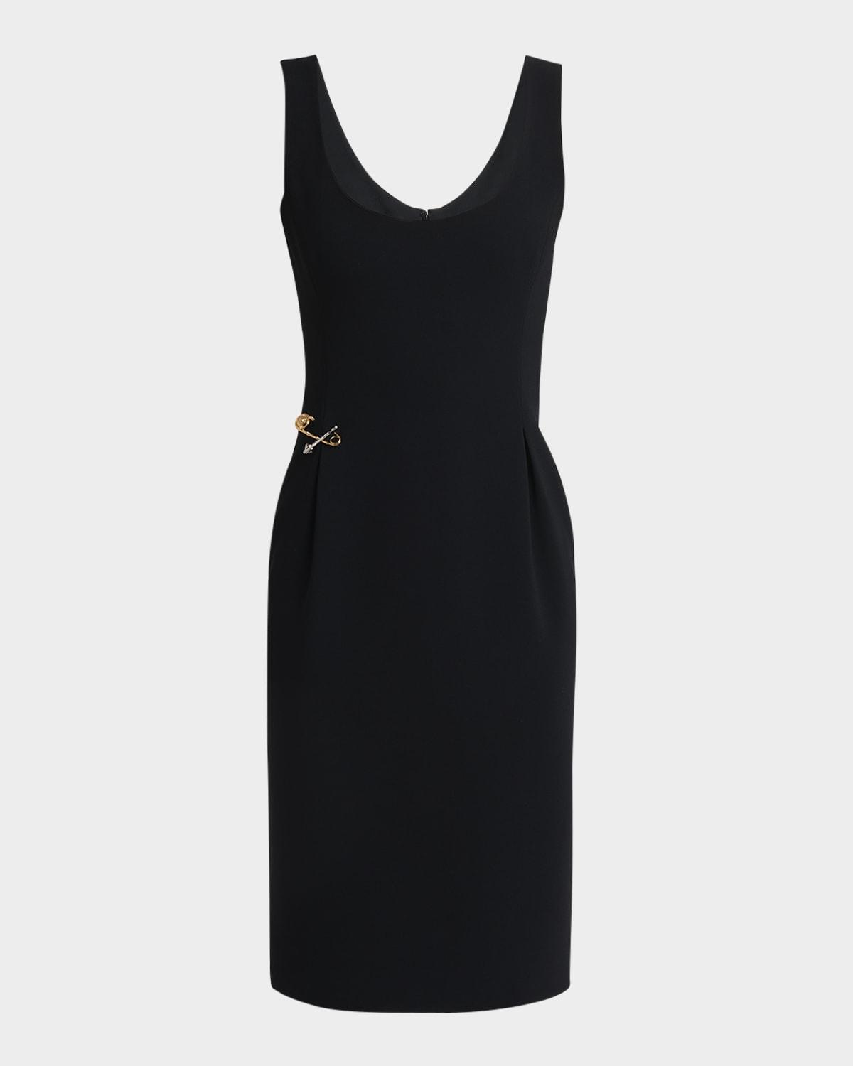 two-tone safety-pin sleeveless techno cady dress
