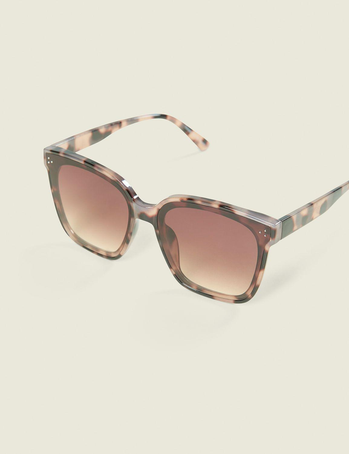 two tone tortoiseshell square sunglasses
