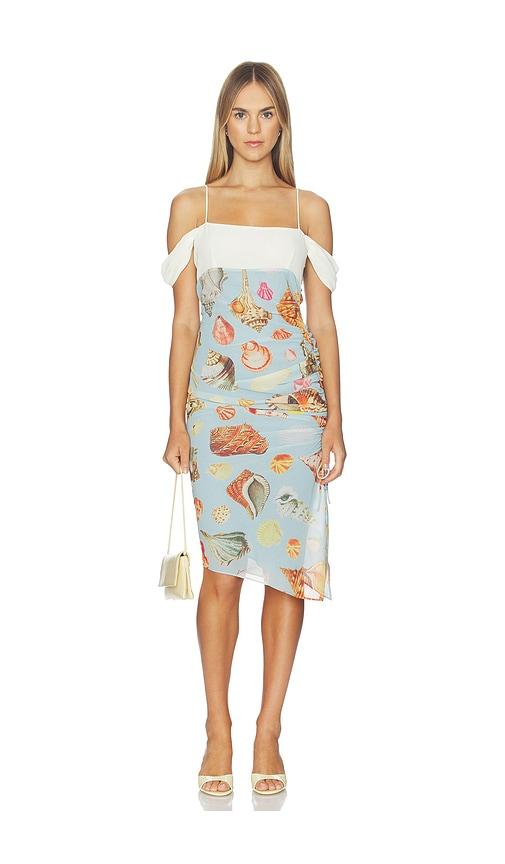tyler mcgillivary delphi dress in baby blue.