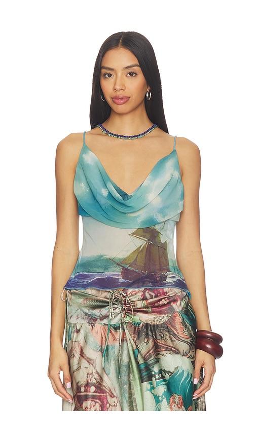 tyler mcgillivary delphi tank top in blue.