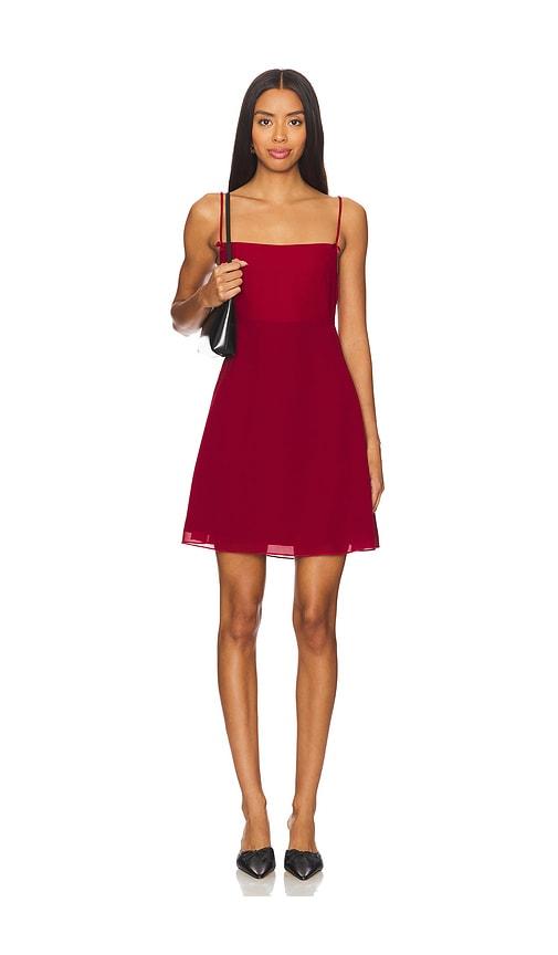 tyler mcgillivary lyla dress in burgundy.