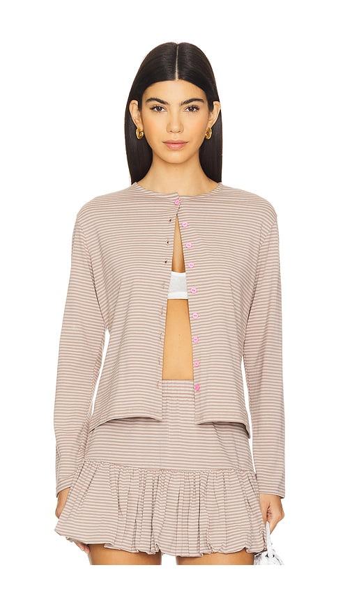 tyler mcgillivary polly cardigan in neutral.