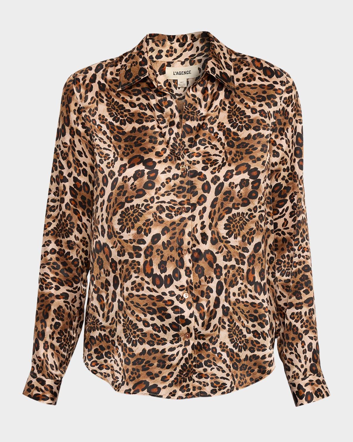 tyler printed long-sleeve silk blouse