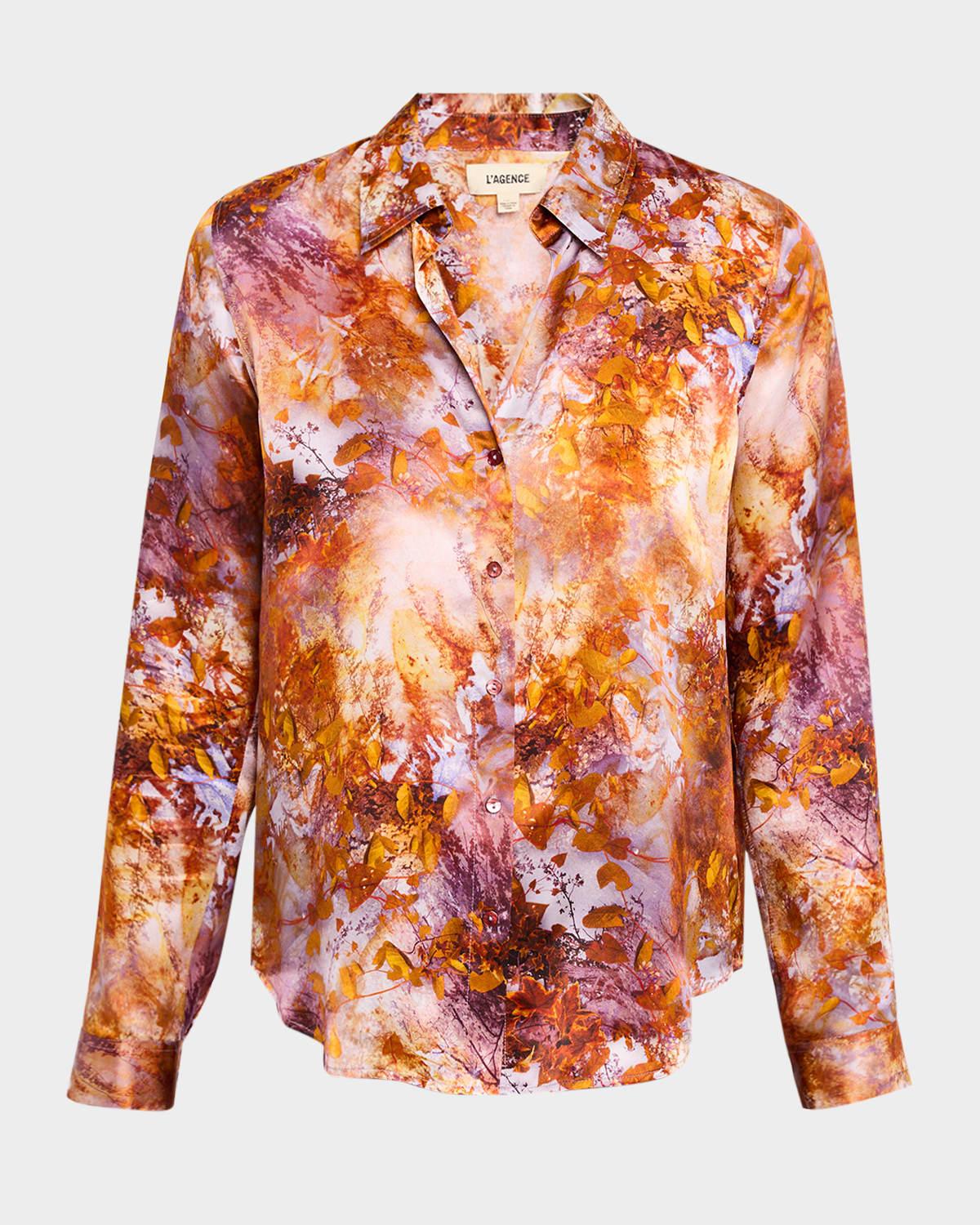 tyler silk button-front blouse