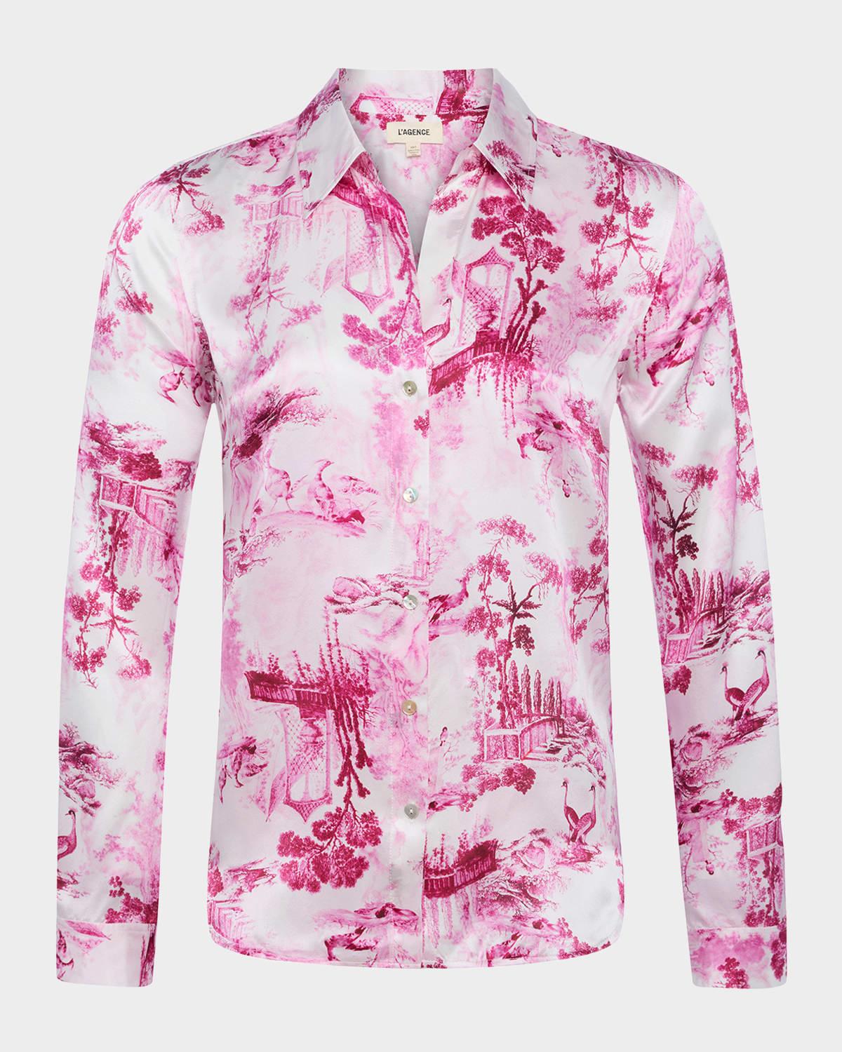 tyler toile button-front silk blouse