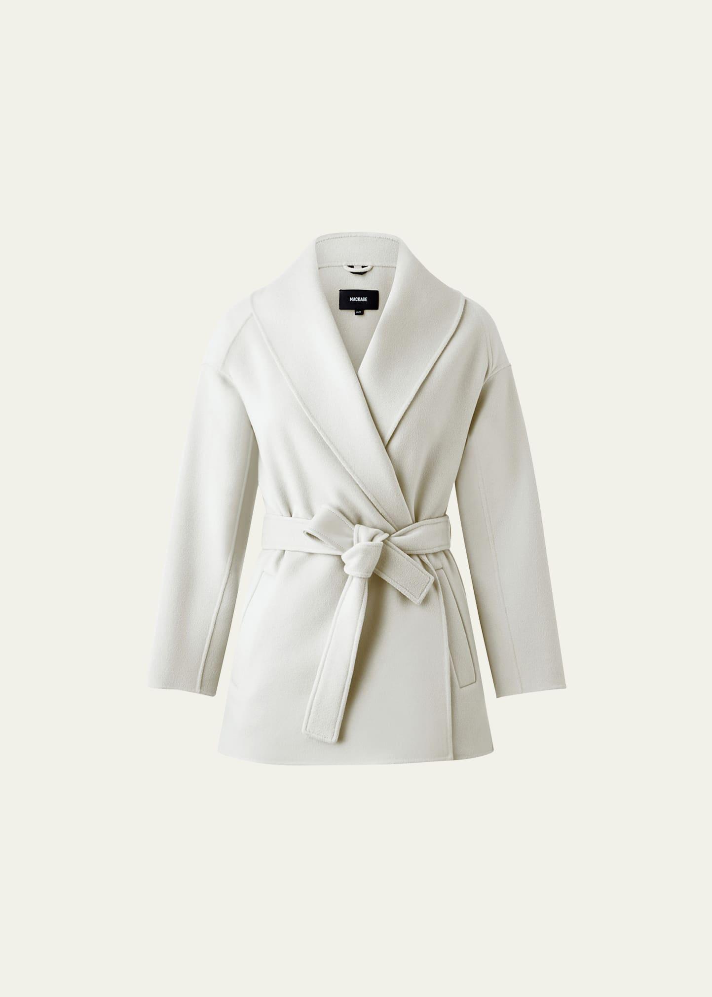 tyra double-face wool wrap coat with tie belt