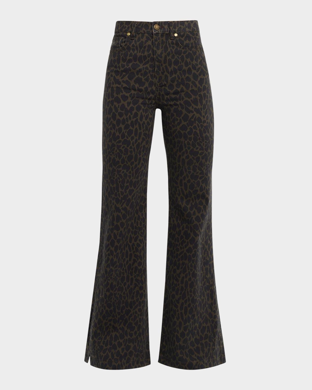 tyra printed wide-leg jeans