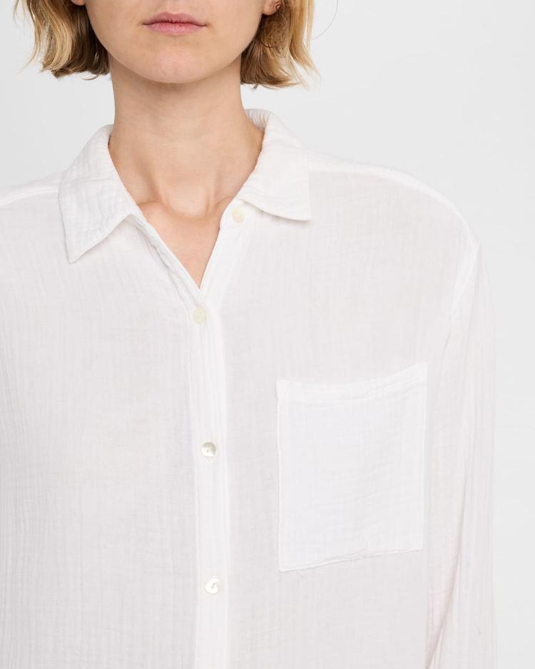 tyson cotton gauze shift mini shirtdress