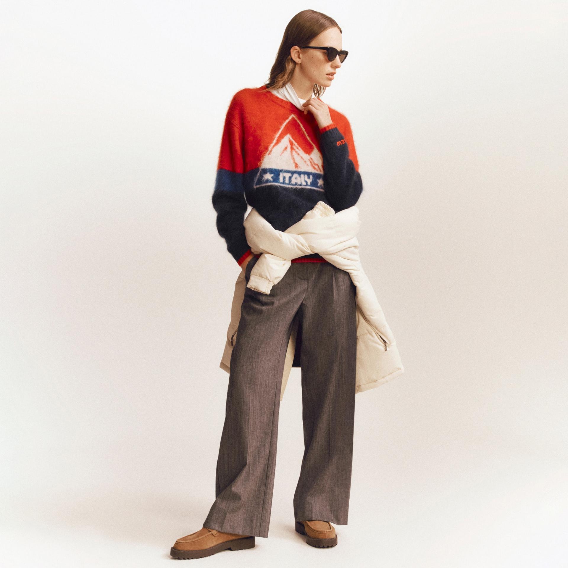 u.s. ski &amp; snowboard by j.crew graphic crewneck sweater in brushed cashmere