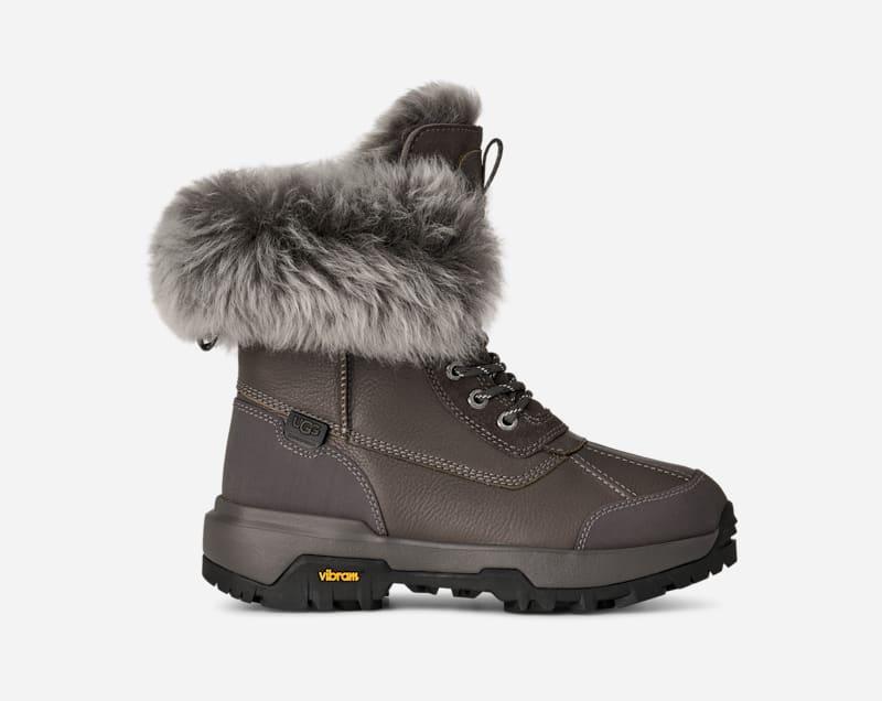 ugg® women's adirondack boot xxv chalet sheepskin boots in charcoal,