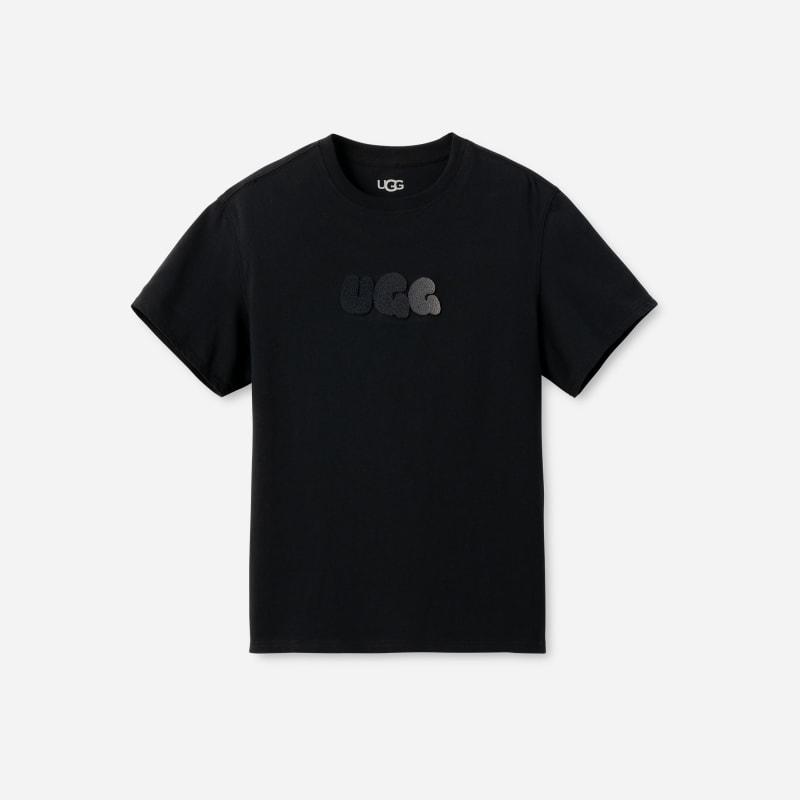 ugg® women's bubble logo tee cotton tops in tar,
