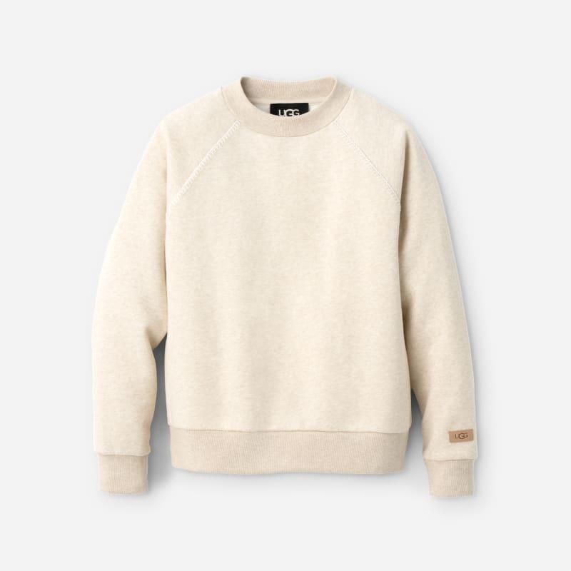 ugg® women's classic crewneck cotton blend/recycled materials tops in sand heather,