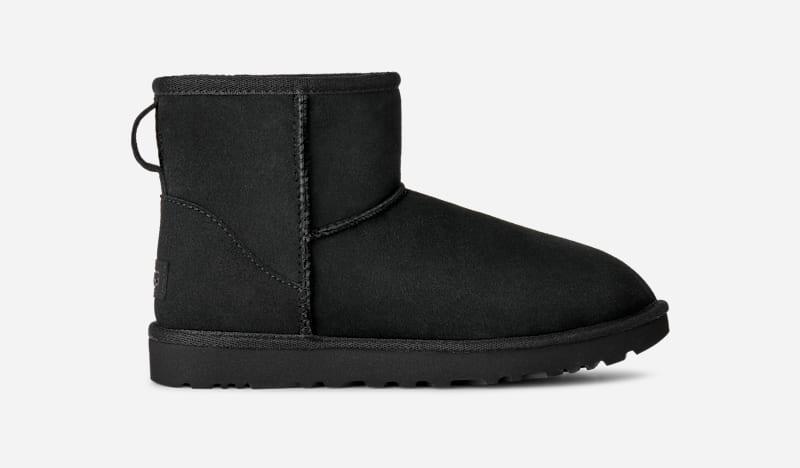 ugg® women's classic mini ii sheepskin classic boots in black/,
