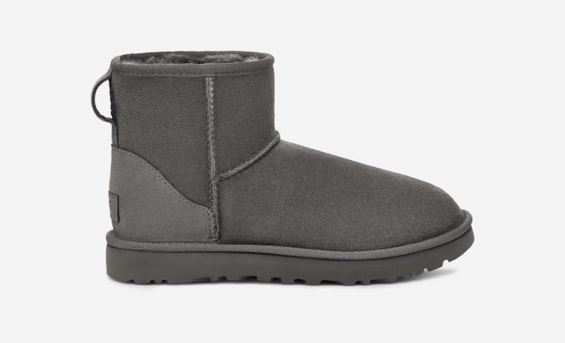 ugg® women's classic mini ii sheepskin classic boots in grey/,