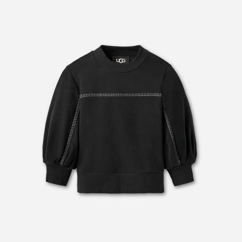 ugg® women's classic puff sleeve top in black,