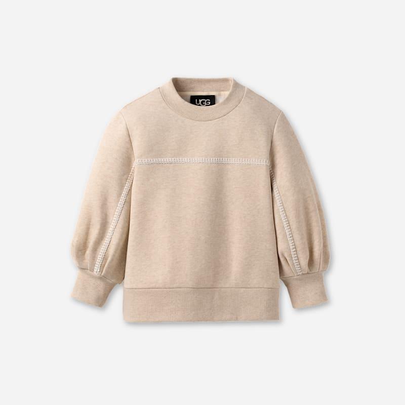 ugg® women's classic puff sleeve top tops in sand heather,