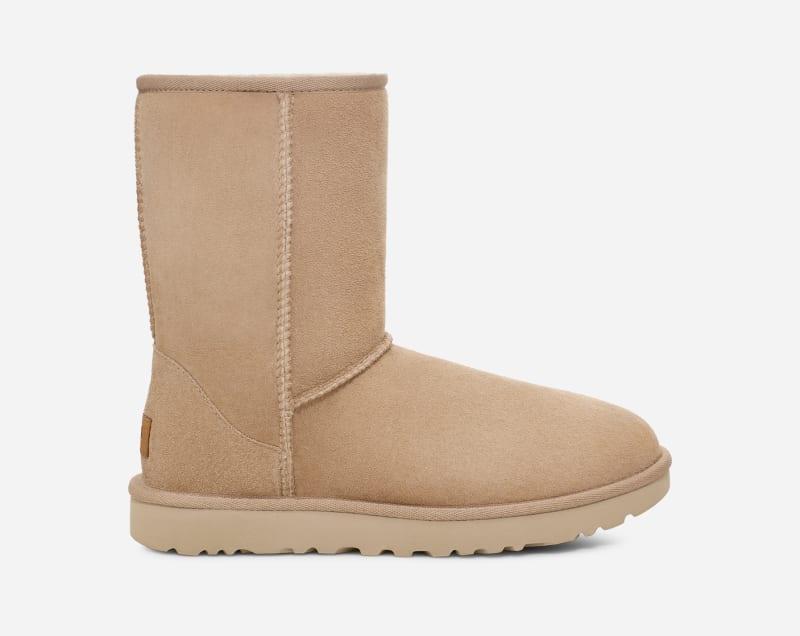 ugg® women's classic short ii sheepskin classic boots in tan/,