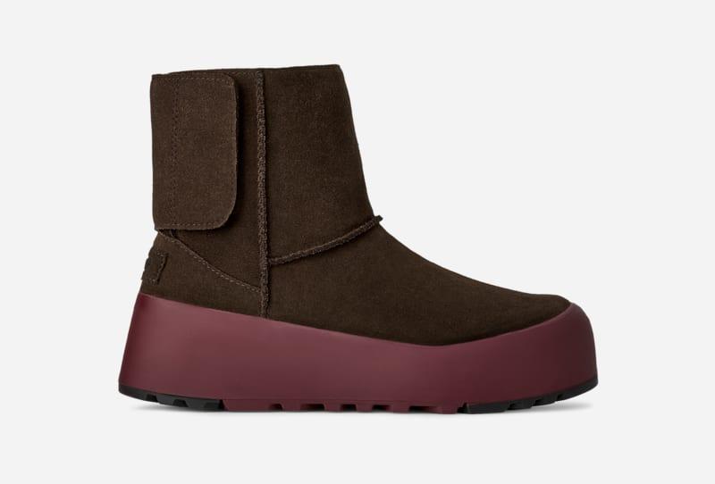 ugg® women's classic streetscape suede classic boots in dusted cocoa/wild grape,