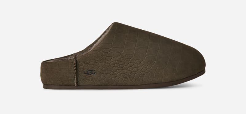 ugg® women's elea embossed slip-on sheepskin slippers in dense smoke,