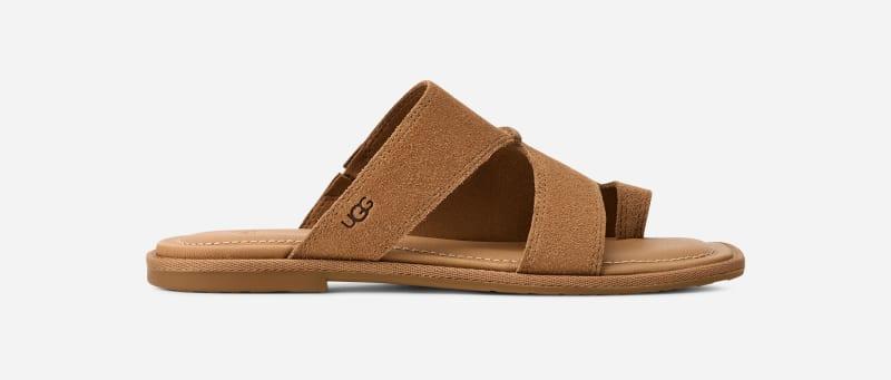ugg® women's matira suede sandals in chestnut,