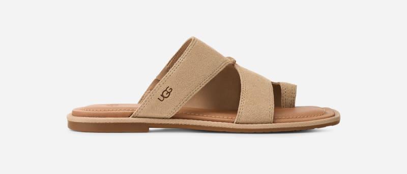 ugg® women's matira suede sandals in mustard seed,