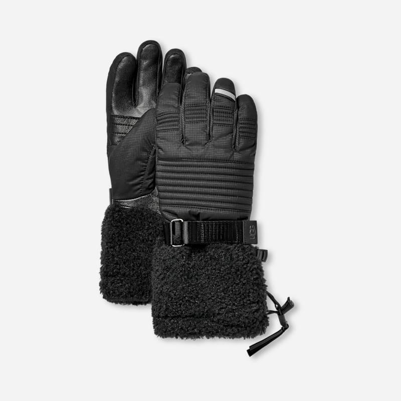 ugg® women's metropeak glove nylon in black,