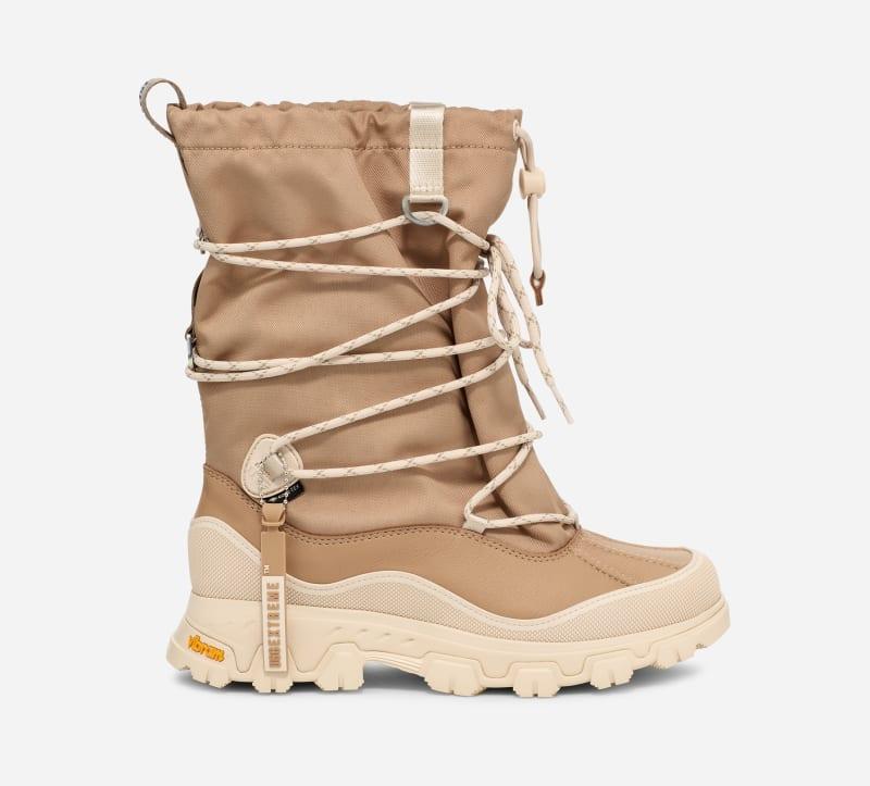ugg® women's metropeak leather/textile/recycled materials boots in sand,