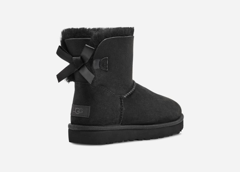 ugg® women's mini bailey bow ii water-resistant boot in black/,