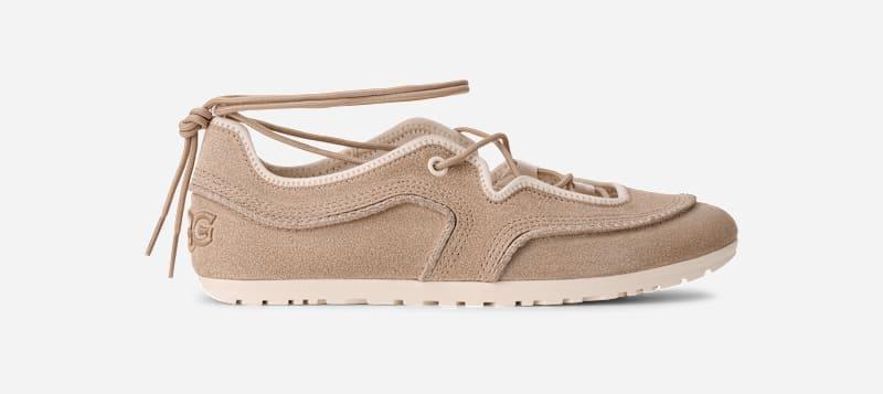 ugg® women's quill ballet sneaker suede shoes in mustard seed,