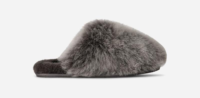 ugg® women's scuffette chalet sheepskin slippers in charcoal,