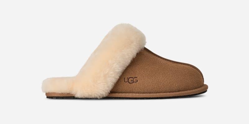 ugg® women's scuffette ii suede sheepskin slipper in brown/,