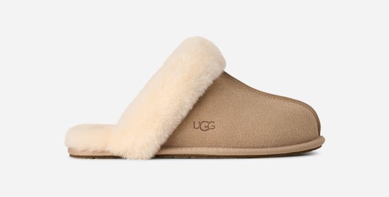 ugg® women's scuffette ii suede sheepskin slipper in sand,
