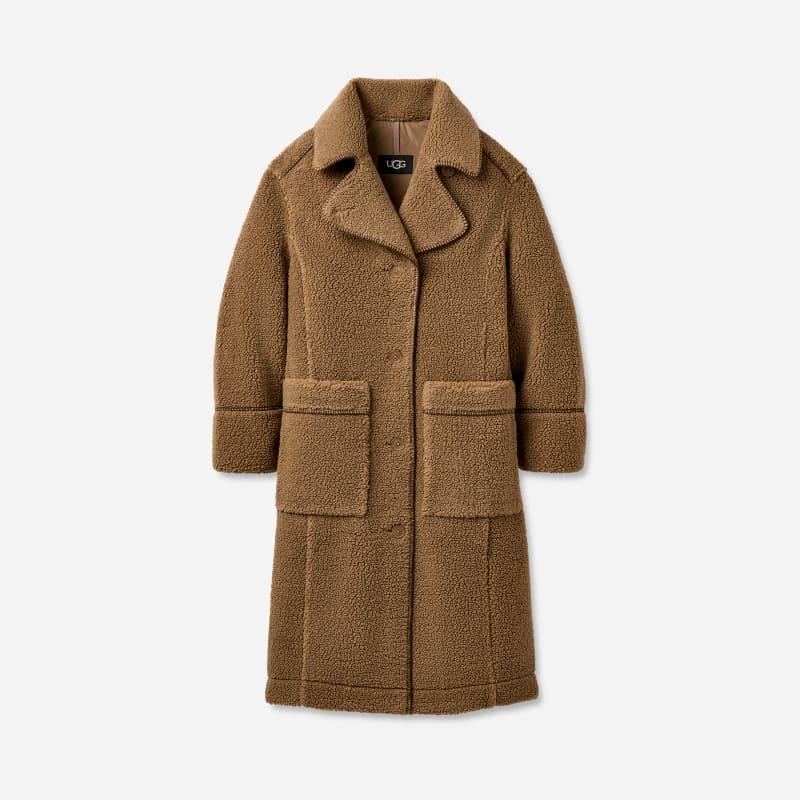 ugg® women's sema ugg®fluff coat polyester in live oak,