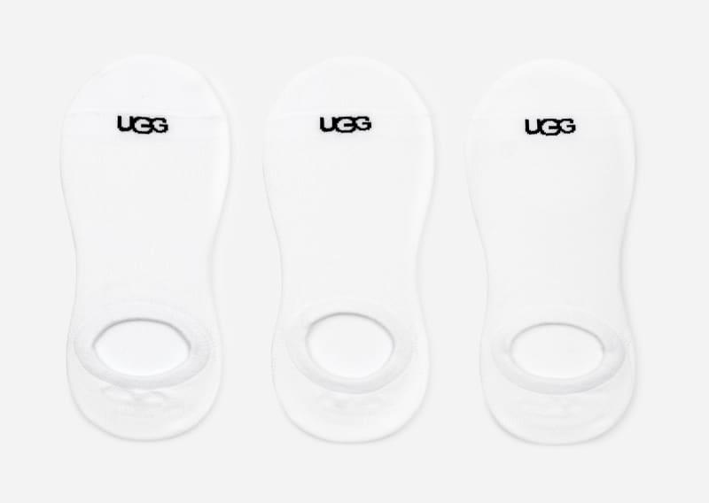 ugg® women's stela no show 3 pack cotton blend in white/,