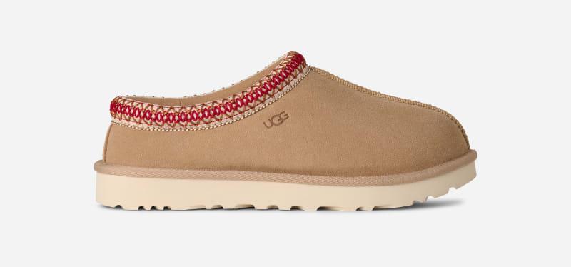 ugg® women's tasman ii sheepskin slippers in sand/dark cherry, size 10
