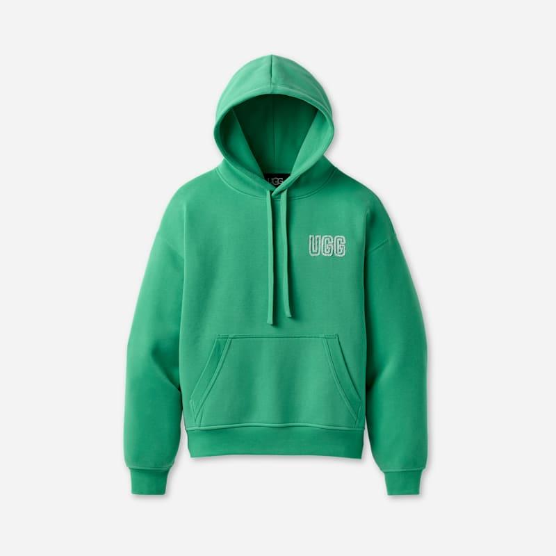 ugg® women's ugg® logo hoodie cotton blend in hummingbird,