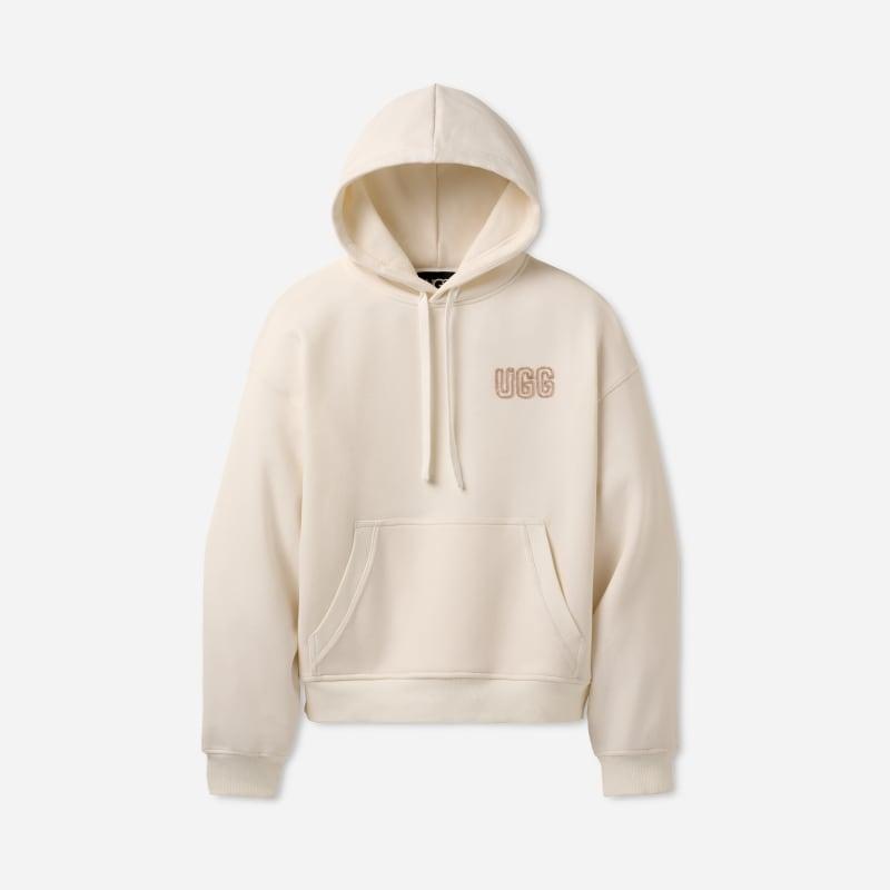 ugg® women's ugg® logo hoodie cotton blend in nimbus,