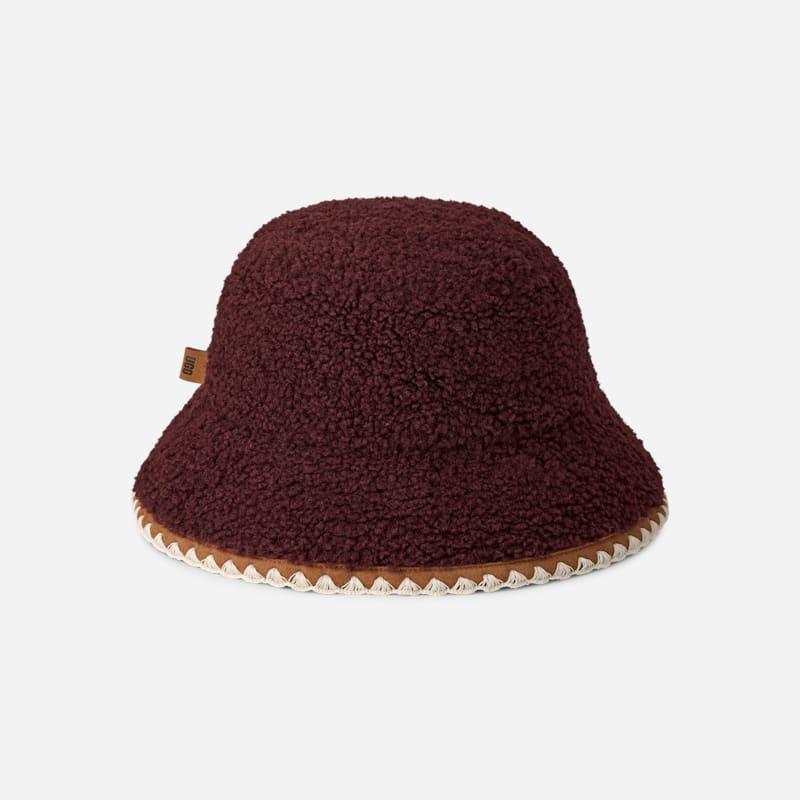 ugg® women's ugg®fluff scalloped hat fleece in wild grape,