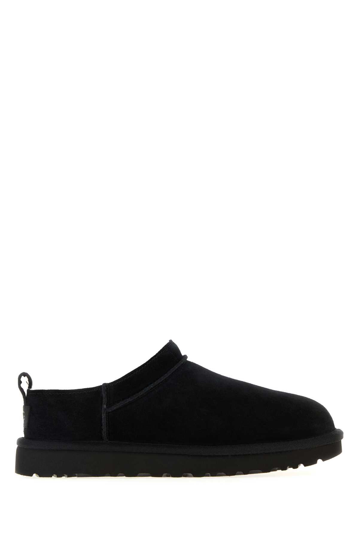 ugg black suede classic micro slippers