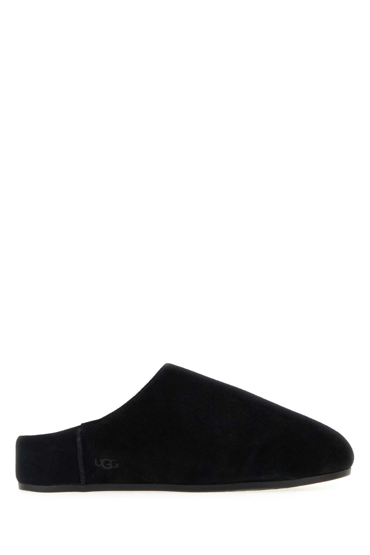ugg black suede elea slippers