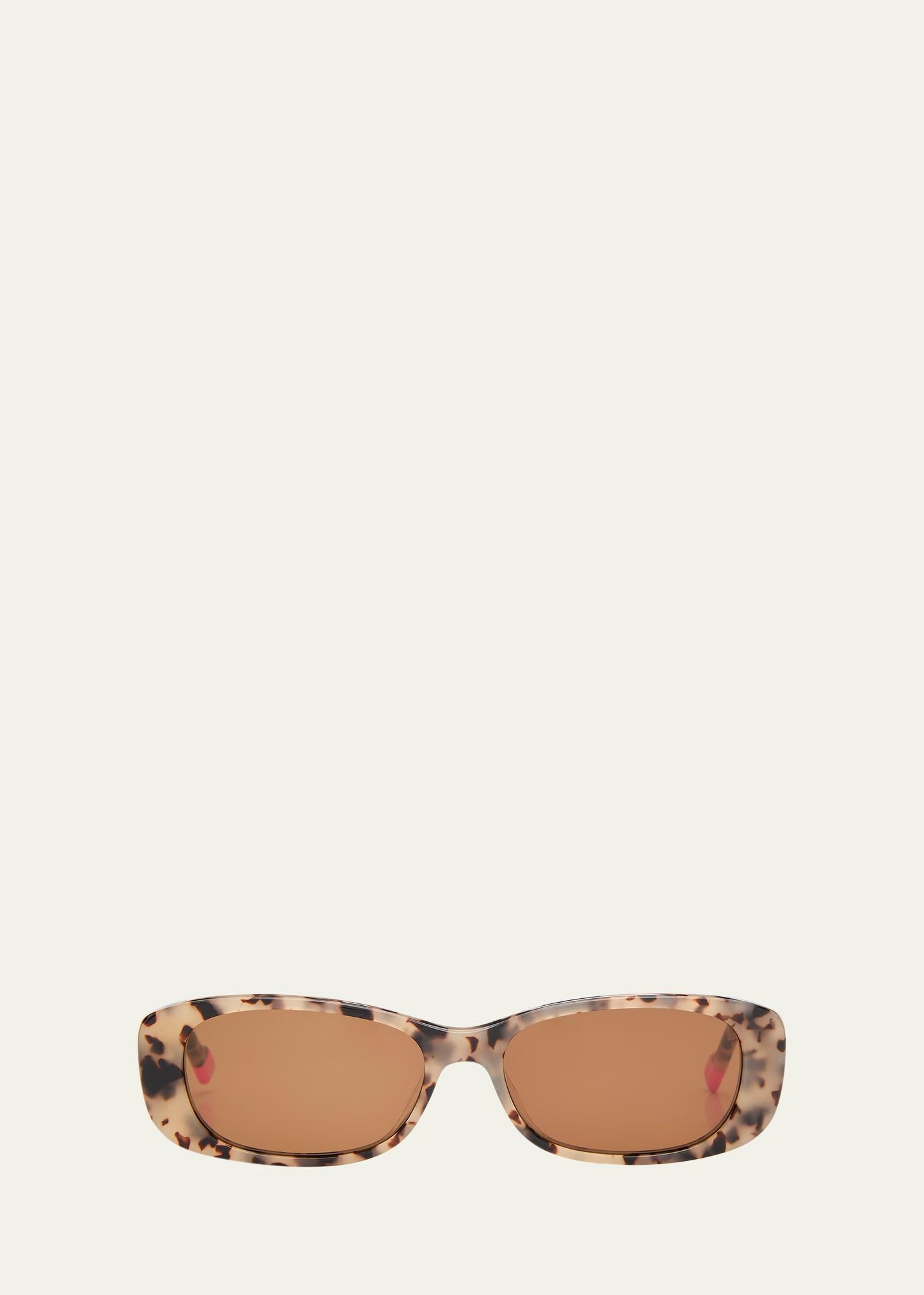 uh duh light tortoise acetate rectangle sunglasses