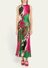 uj x lee krasner gaea abstract silk slip dress