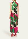 uj x lee krasner gaea abstract silk slip dress