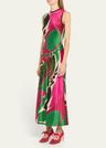uj x lee krasner gaea abstract silk slip dress