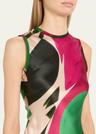 uj x lee krasner gaea abstract silk slip dress