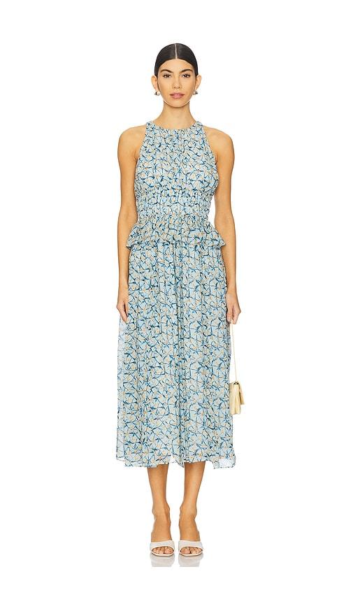 ulla johnson adeline dress in blue.