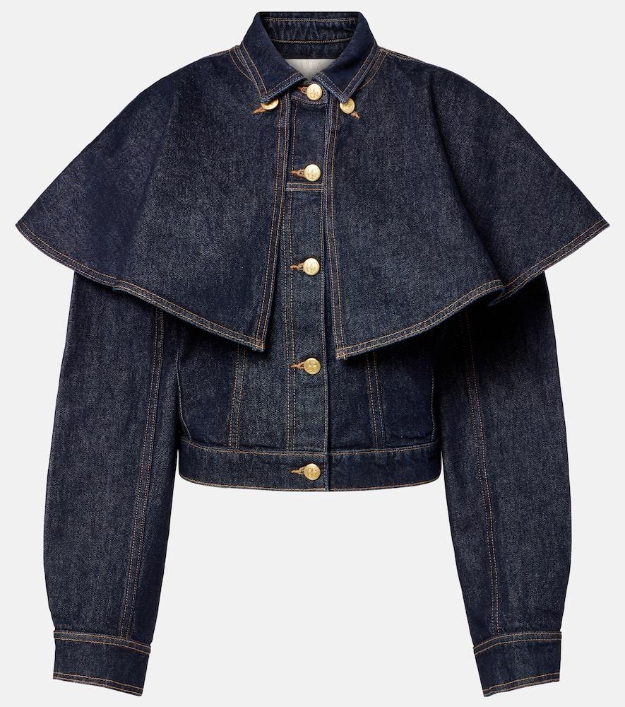 ulla johnson agata caped denim jacket