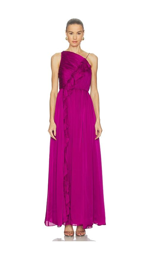 ulla johnson aisha gown in purple.