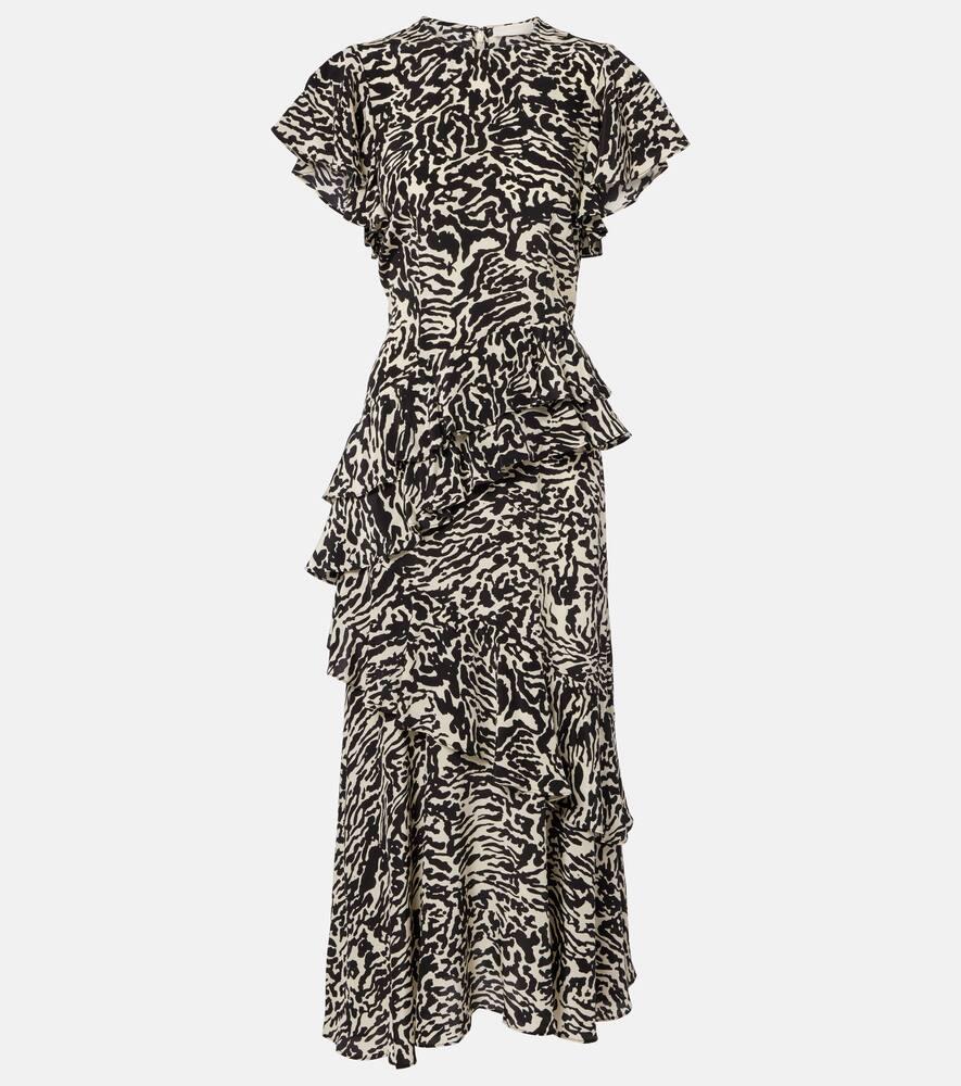 ulla johnson amaia silk crêpe de chine midi dress